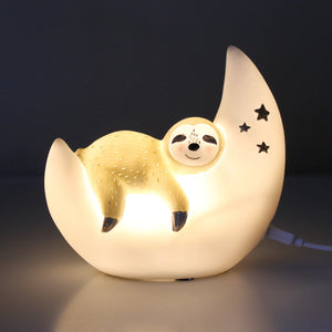 Personalised Sloth And Moon LED Night Light