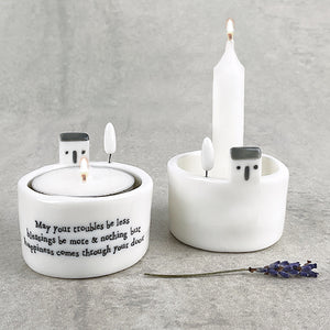 Porcelain Candle And Tea Light Holder