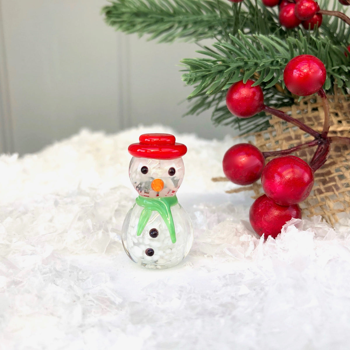 Hand Blown Glass Snowman Pink Pineapple Home & Gifts
