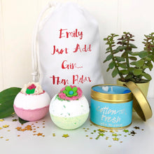 Personalised Just Add Gin Bath Bomb Set