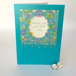 Delicate Cut Card Get Well Soon (3629)