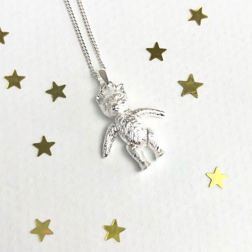 Sterling Silver Jointed Bear Necklace
