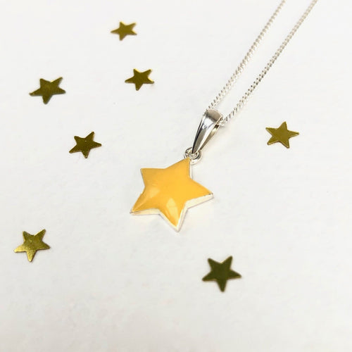 Sterling Silver And Enamel Star Necklace