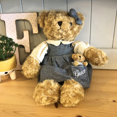 Personalised Mummy Or Daddy Bear with Baby