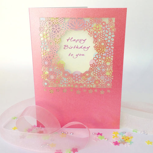 Delicate Cut Card Happy Birthday To You (3570)