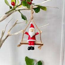 Christmas Santa On Swing Decoration