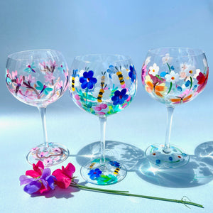 Hand Painted Gin Glass