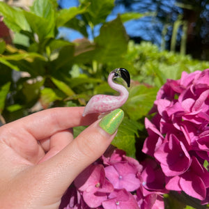 Hand Blown Glass Pink Flamingo