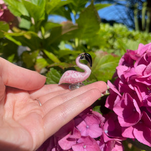 Hand Blown Glass Pink Flamingo