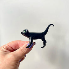 Hand Blown Glass Black Cat Decoration