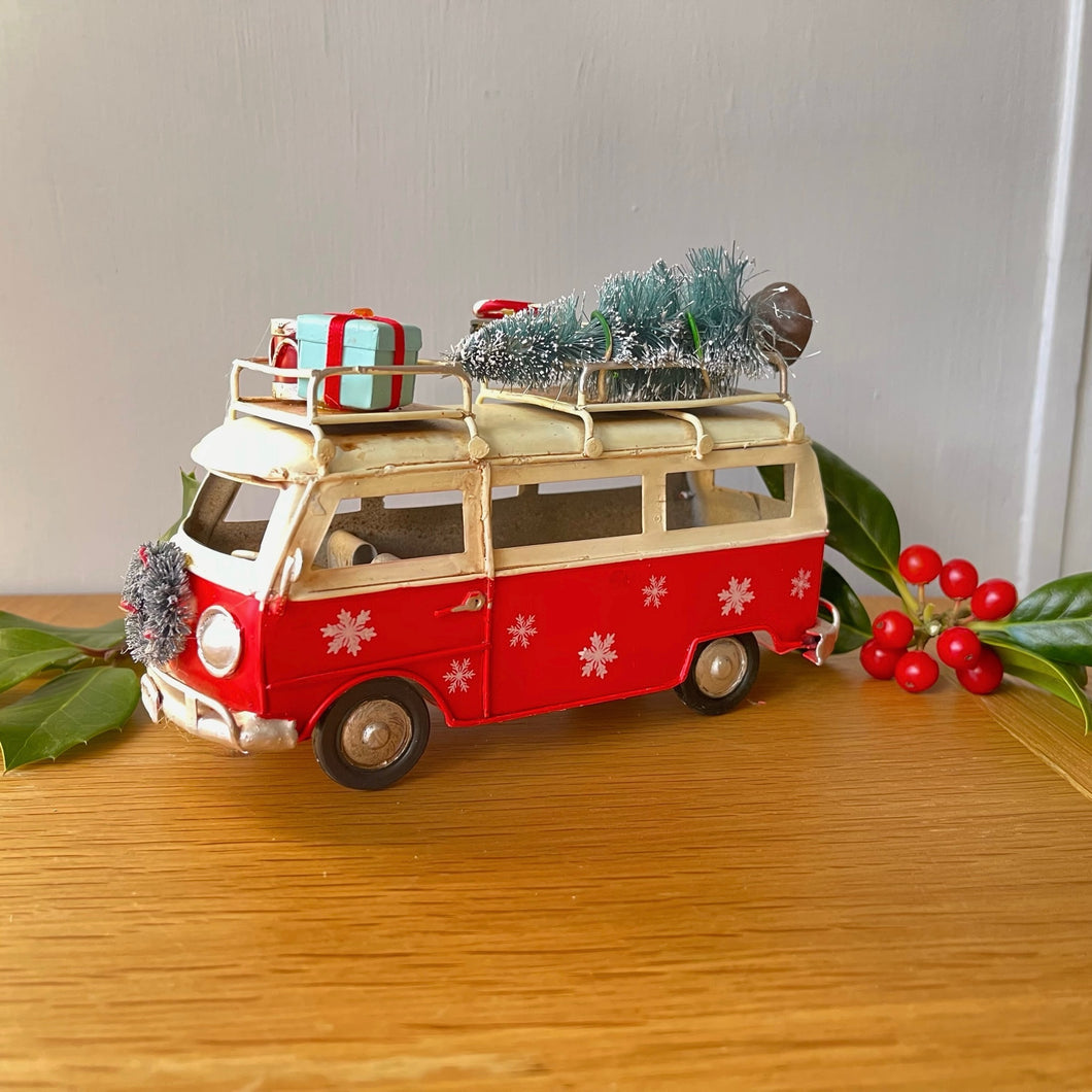 Christmas Red Camper Van Ornament