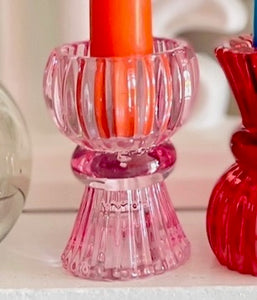 Glass Colourful Candle Holder