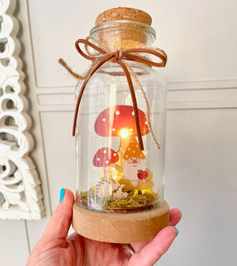 Light Up Toadstool Jar