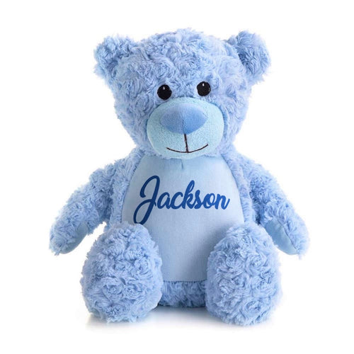 Large Personalised Blue Fluffy Bear