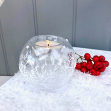 Christmas Glass T Light Holder