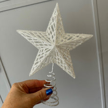 White Sparkle Star Tree Topper