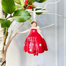 Personalised Ceramic Christmas Fairy Bell Decoration