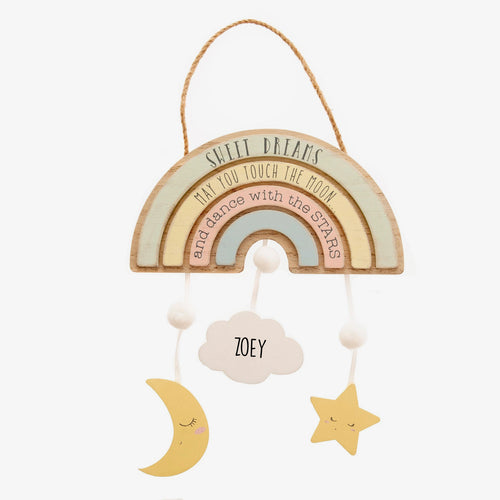 Personalised Rainbow Nursery Hanging