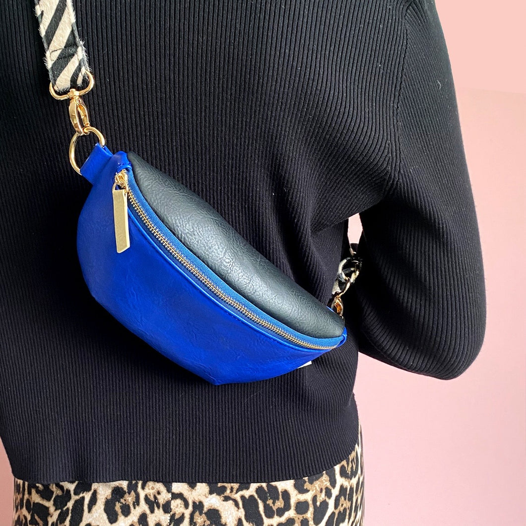 Animal Print Blue Bum Bag