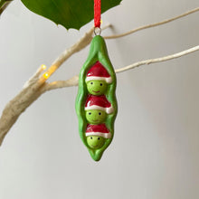 Ceramic Peas In A Pod Christmas Decoration