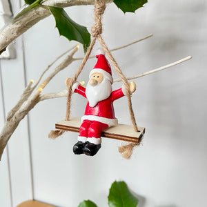 Christmas Santa On Swing Decoration