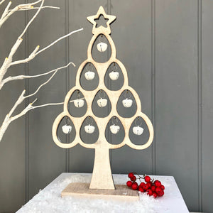 Christmas Natural Wood Tree With Bells