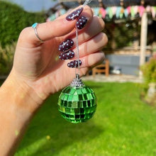 Multi Coloured Set Of Six Mirror Ball Baubles