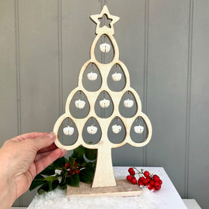 Christmas Natural Wood Tree With Bells