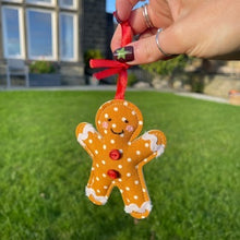 Christmas Fabric Gingerbread Man Hanging Decoration