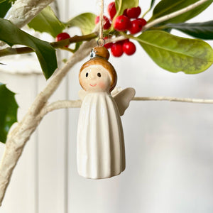 Ceramic Little White Angel Christmas Decoration