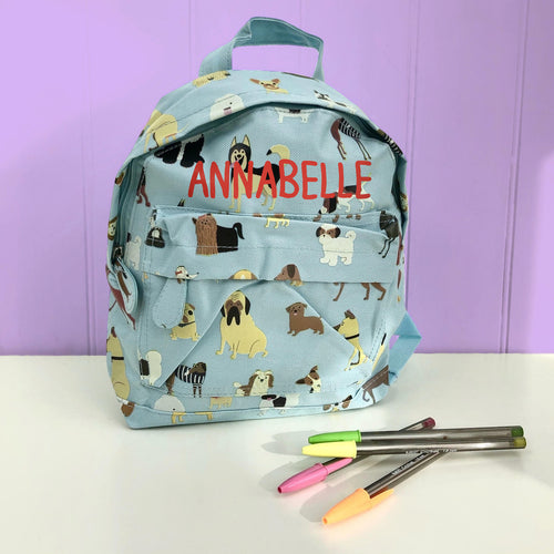 Children's Personalised Backpack With Dog Design