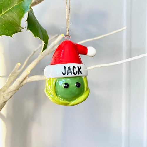 Personalised Ceramic Sprout Christmas Decoration