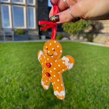 Christmas Fabric Gingerbread Man Hanging Decoration