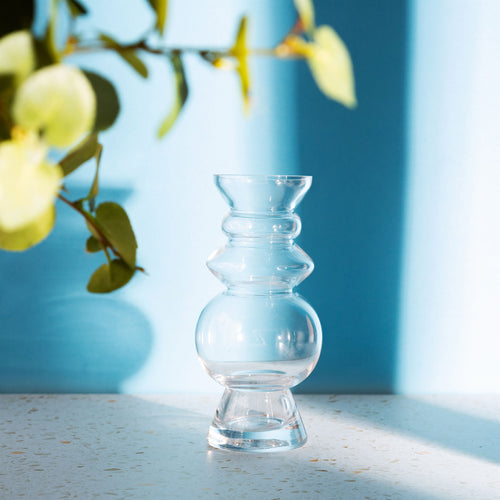 Clear glass heaveyweight vase