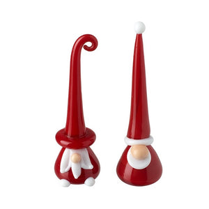 Hand Blown Tall Hat Christmas Gonk Pair