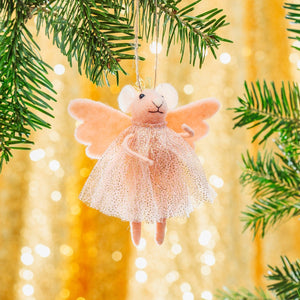 Christmas Felt Pink Fairy Mouse