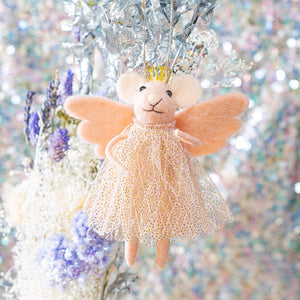 Christmas Felt Pink Fairy Mouse