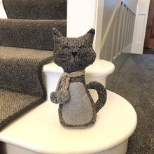 Cat With Pom Pom Scarf Door Stop