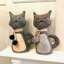 Cat With Pom Pom Scarf Door Stop