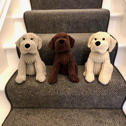 Dog Door Stop In Plush Fabric