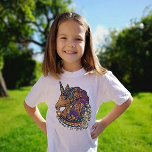 Mermaid Girls T-Shirt Personalised To Colour in