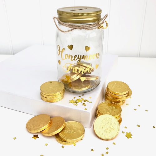 Honey Moon Fund Money Box With Coins