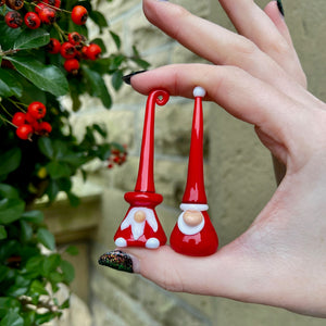 Hand Blown Tall Hat Christmas Gonk Pair