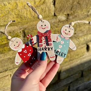 Wooden Personalised Gingerbread Character