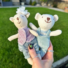 Little Linen Bear With Dungarees