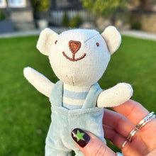 Little Linen Bear With Dungarees