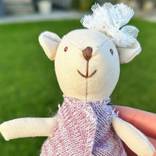 Tiny Linen Girl Bear With Flower