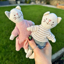 Tiny Linen Girl Cat In Pink Dress