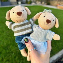 Little Linen Boy Dog In Stripe Jumper