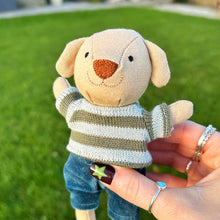 Little Linen Boy Dog In Stripe Jumper